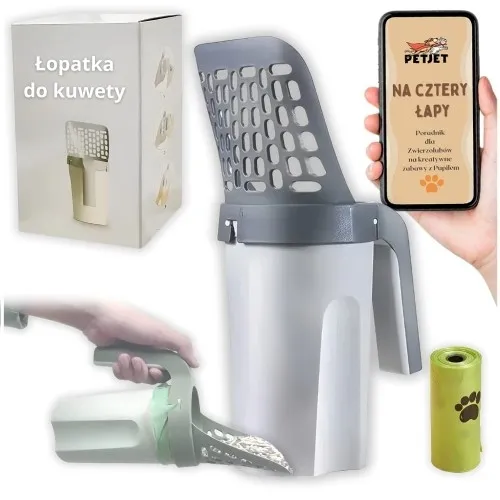 Łopatka do kuwety z workami biodegradowalnymi