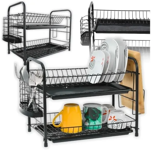 Duża dwupoziomowa suszarka do naczyń
