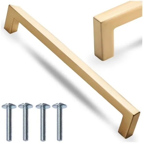 Uchwyt meblowy klasyczny do mebli szafek szuflad złoty szczotkowany 192 mm