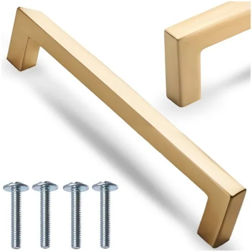 Uchwyt meblowy klasyczny złoty szczotkowany Isadora 137 mm rozstaw 128 mm