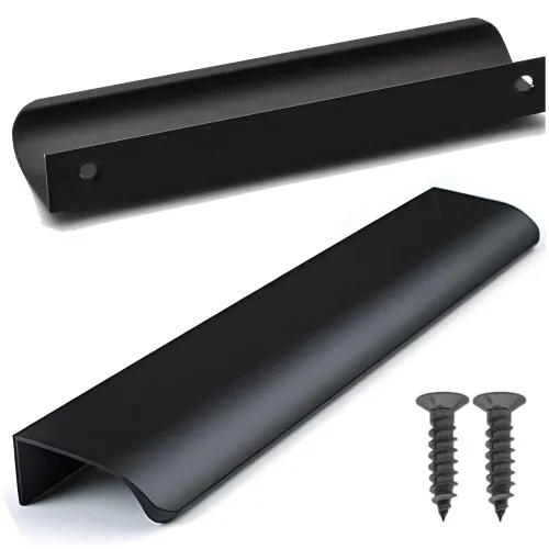 Uchwyt meblowy krawędziowy czarny Apollo 200 mm