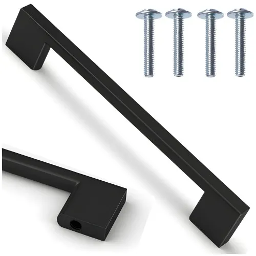 Uchwyt meblowy klasyczny czarny matowy Enzo 161 mm rozstaw 128 mm