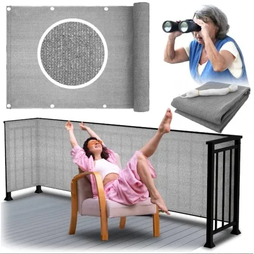 Osłona balkonowa jasnoszara 0,9 x 3 m