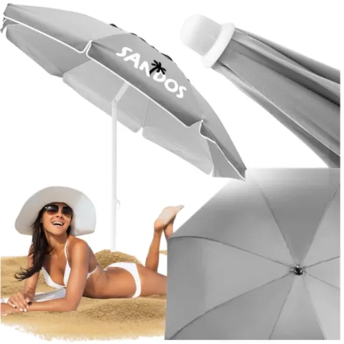 Parasol plażowy filtrem UV - szary