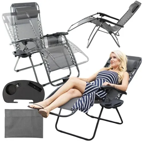 Leżak plażowy grawitacyjny GRIGO z podstawką