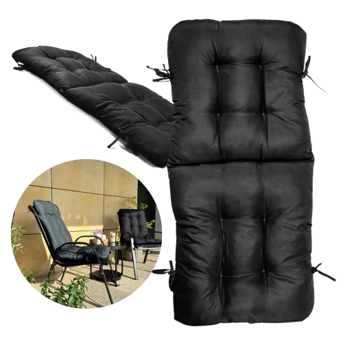 Poduszka na krzesło ogrodowe fotel leżak - czarna