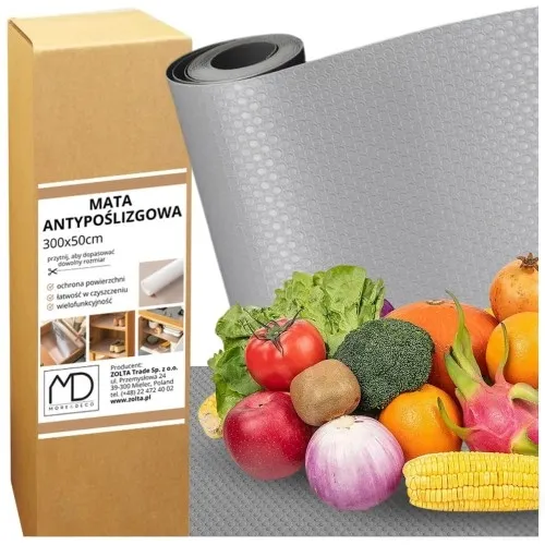 Mata antypoślizgowa szara ochronna do szuflad szafek w rolce mocna 300x50 cm