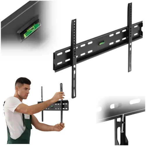 Uchwyt hak na telewizor metalowy czarny wytrzymały