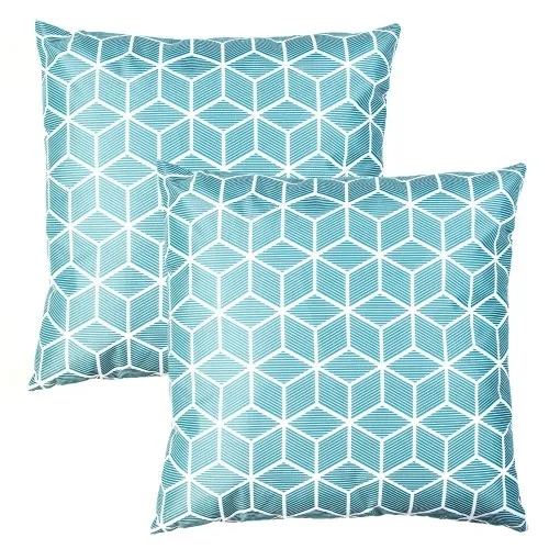 Zestaw 2 szt. poduszek dekoracyjnych wodoodpornych niebieskie 45x45