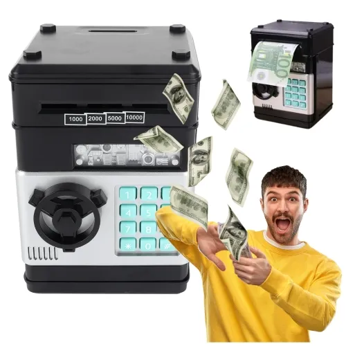 Sejf skarbonka dla dzieci na pin - czarny