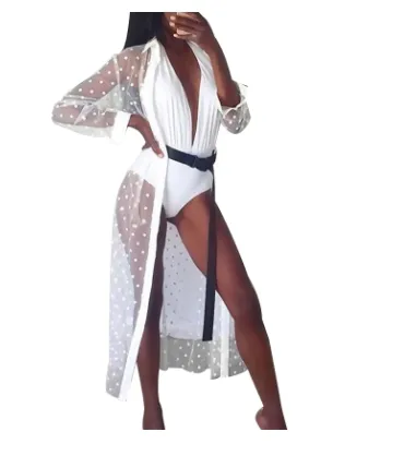 Pareo na plażę narzutka lekka - biała