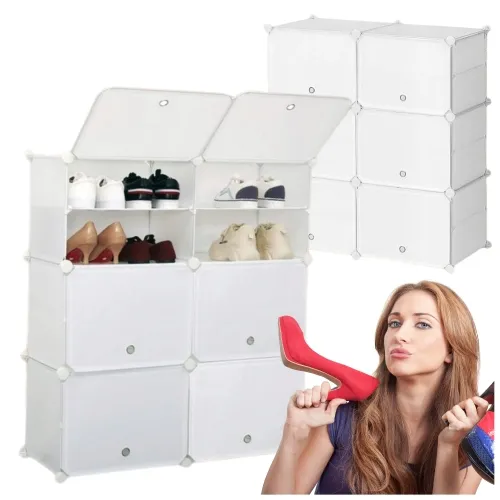 Szafka regał na buty modułowy składany - biały