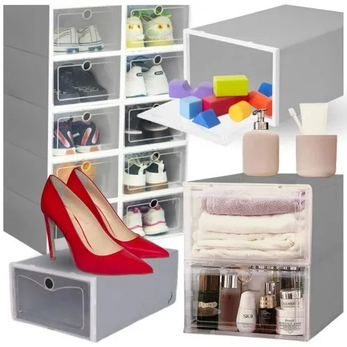 Pudełka na buty szafka regał mocne modułowe do garderoby korytarz 33x23x14