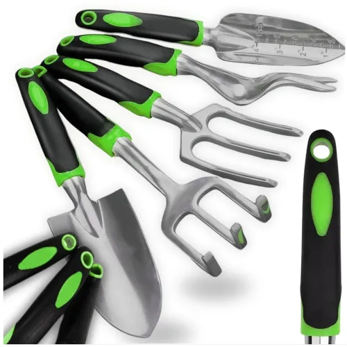 Zestaw narzędzi ogrodowych pazurki łopatka ogród - zielone