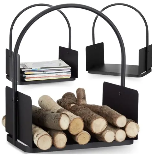 Metalowy stojak kosz na drewno prostokątny