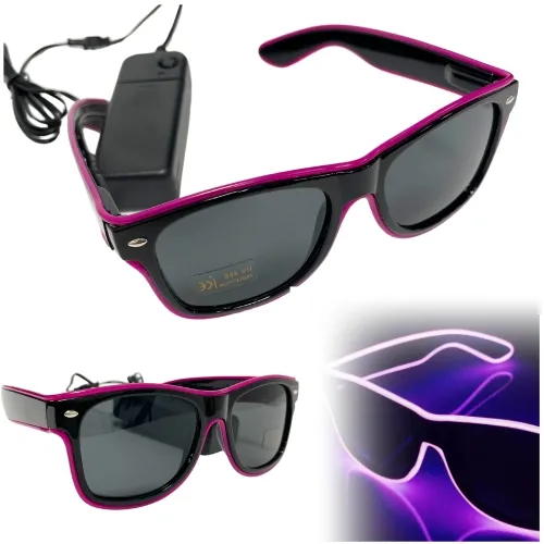 Okulary led świecące imprezowe śmieszne - fioletowe