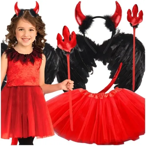 Przebranie halloween dla dziewczynki diablica 5w1