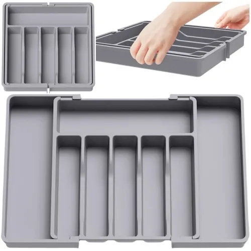 Organizer na sztućce do szuflady szary