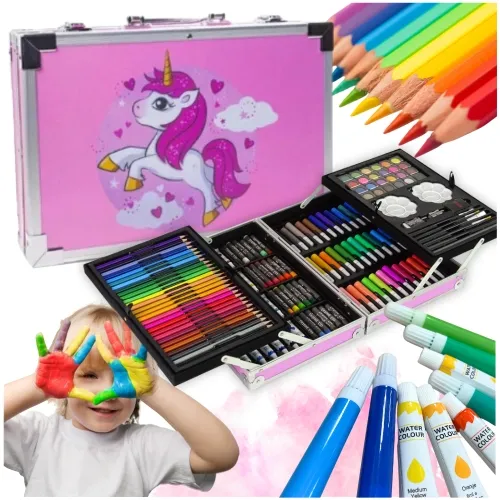 Zestaw artystyczny dla dzieci w walizce - kredki, farby, akcesoria XXL