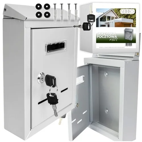 Skrzynka pocztowa na listy pocztę srebrna Kaste