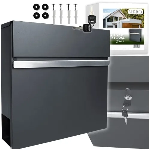 Skrzynka pocztowa na listy pocztę gazety antracyt Apoti