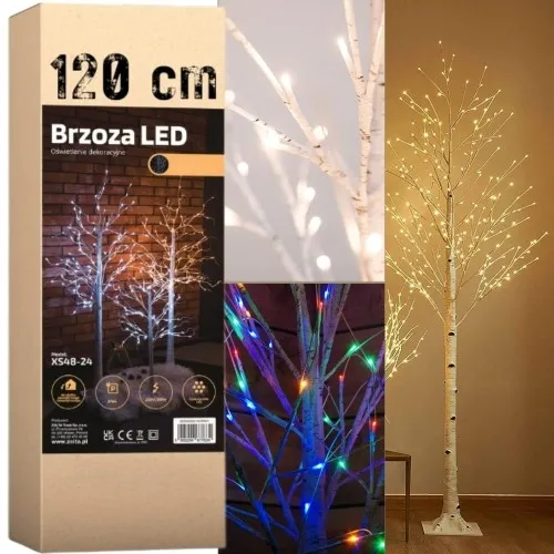 Drzewko świąteczne brzoza LED dekoracja diody Boże Narodzenie 60 cm 26 LED