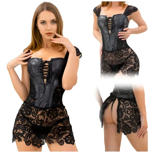 Sukienka lateksowa z koronką