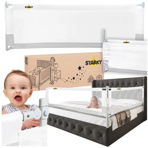 Zabezpieczenie barierka ochronna blokada do łóżka dzieci osłona szara 200 cm