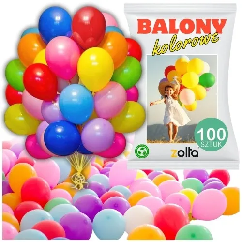 Balony mix kolorowe na urodziny impreza 30 cm duże mocne wytrzymałe 100 szt