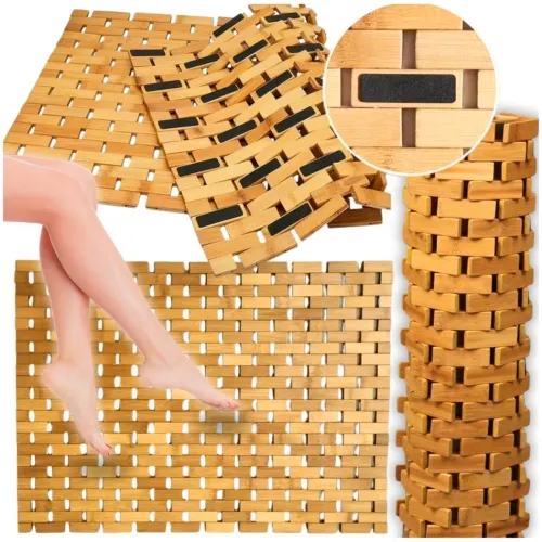 Mata łazienkowa bambusowa dywanik - 80x50 cm