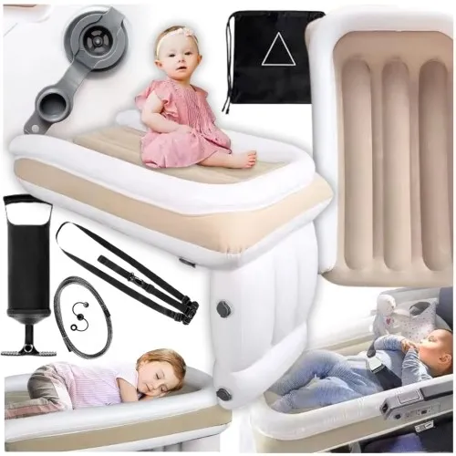 Łóżeczko dmuchane do samolotu pociągu auta łóżko turystyczne materac+pompka