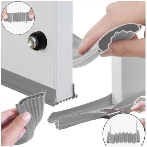 Uszczelka pod drzwi gumowa akustyczna - szara