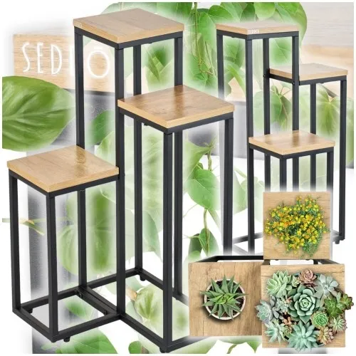 Kwietnik na rośliny 3 poziomy loftowy 68 cm Iconic