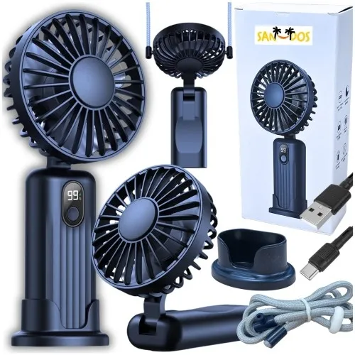 Wiatraczek mini wiatrak wentylator klimatyzator przenośny podstawka ręczny