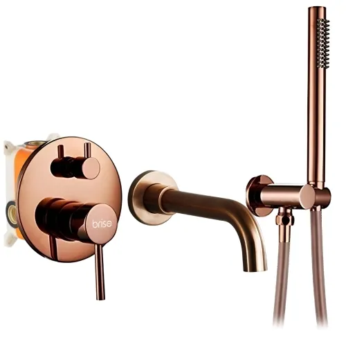 Bateria wannowa podtynkowa- Różowe złoto