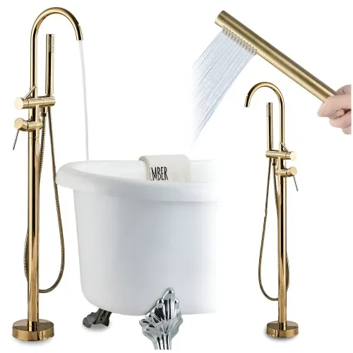 Bateria wannowa wolnostojąca- złota