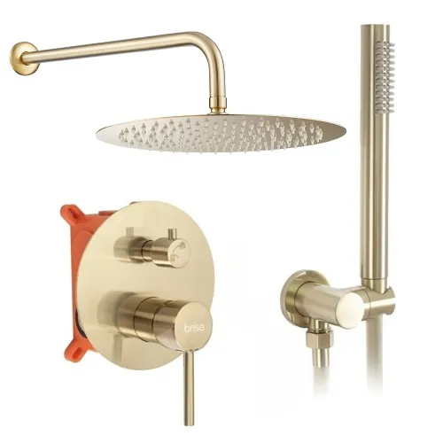 Bateria wannowo prysznicowa - Szczotkowane złoto