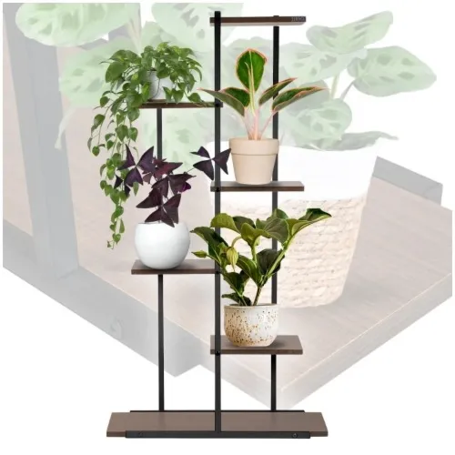 Duży kwietnik na 6 doniczek loftowy Modern czarny