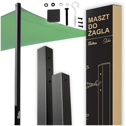 Maszt ogrodowy do żagla przeciwsłonecznego - czarny
