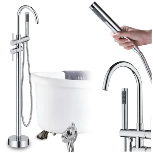 Bateria wannowa wolnostojąca chrom