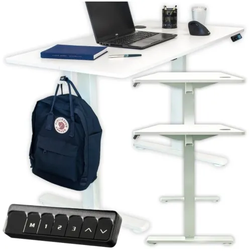 Biurko elektryczne automatyczne regulowane do pracy na stojąco 120x60 biały