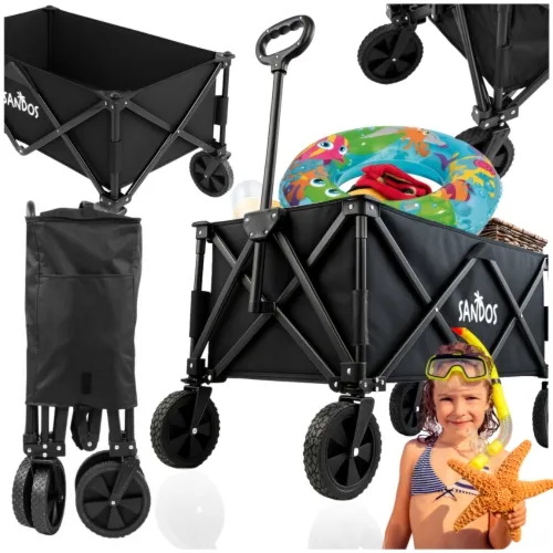 Wózek plażowy turystyczny - czarny