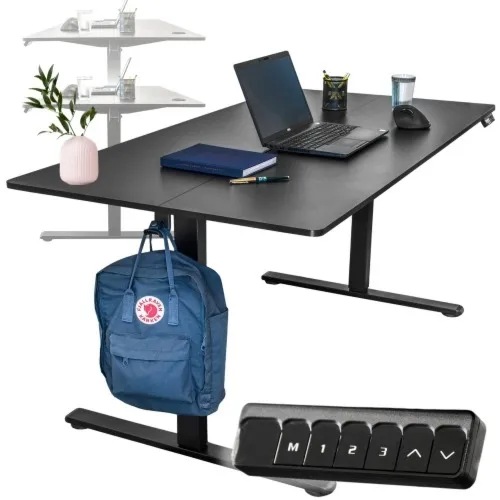 Biurko elektryczne automatyczne regulowane do pracy na stojąco 120x60 czarny