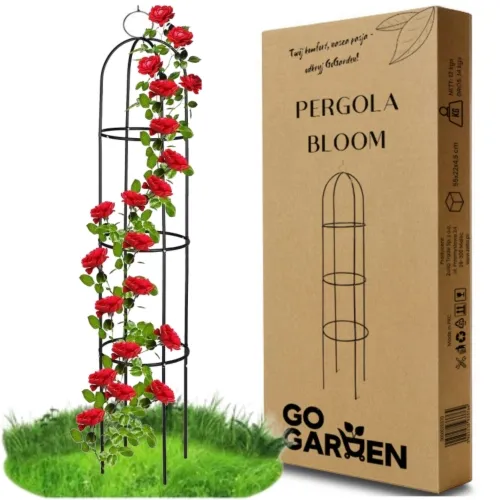 Pergola ogrodowa metalowa do pnączy kwiatów róż - wieżowa