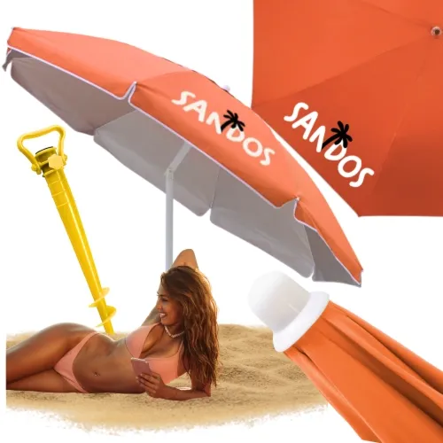 Parasol w kolorze koralowym + stojak
