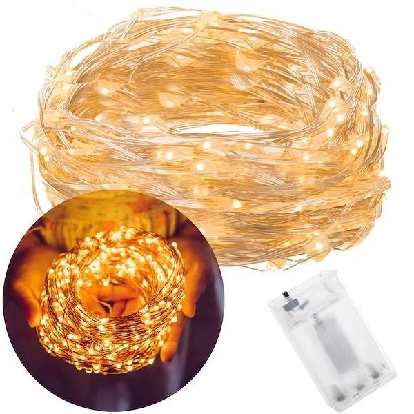 Lampki choinkowe 100 LED druciki mikro na baterie