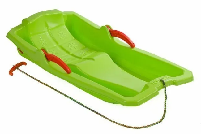 Sanki plastikowe z hamulcem zielone
