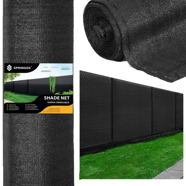 Siatka cieniująca 90% osłonowa 1,5x25m czarna 100 szt. opasek zaciskowych