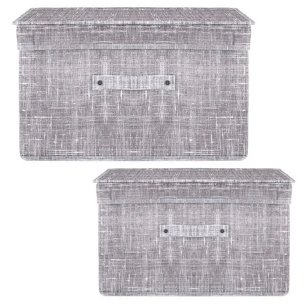 Pudełka do przechowywania 2 szt. organizery zamykane szare zestaw