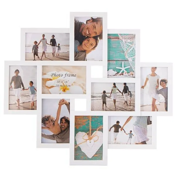 Ramka na zdjęcia 10 zdjęć multiramka 10x15 biała